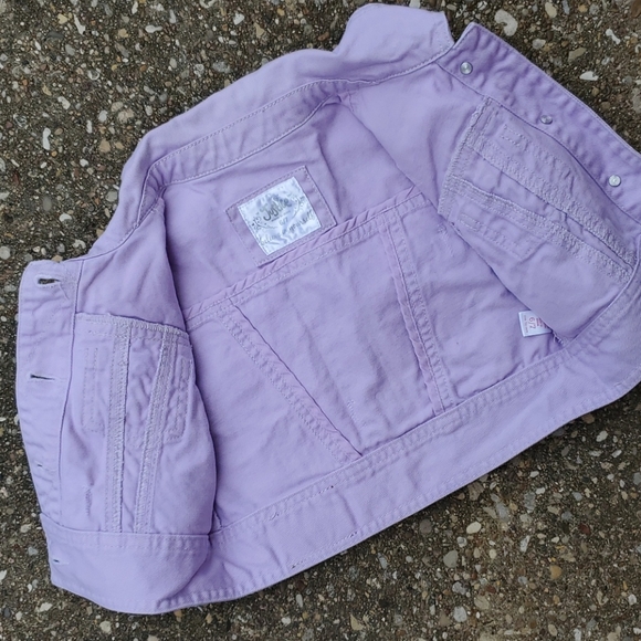 Justice Lilac Purple Denim Crop Jacket Girls 6/7 - Picture 7 of 8